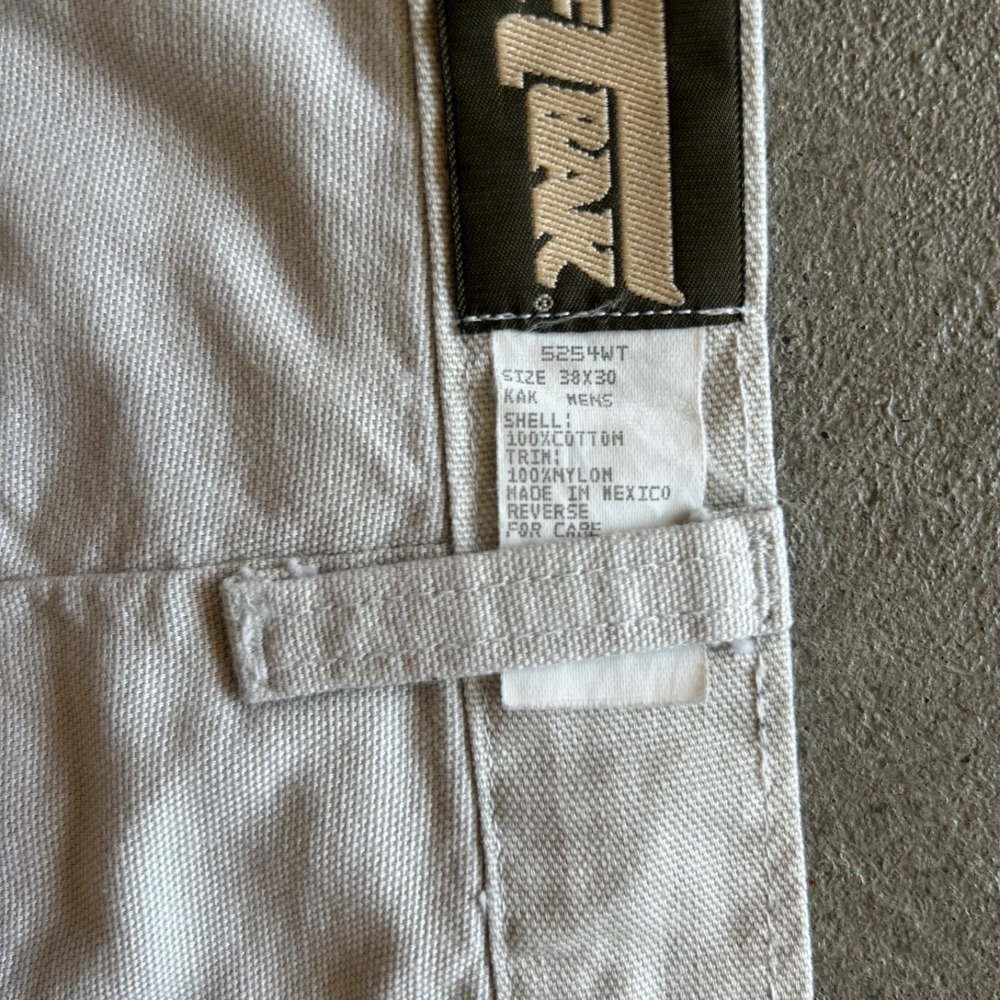 Vintage 90s SafTbak Pants Size 38x30 Cream Brown Brush Guard Double Knee Outdoor - Picture 3 of 11